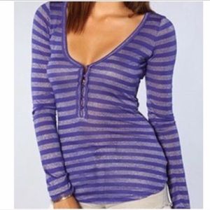 FP Intimately Metallic Henley Size L